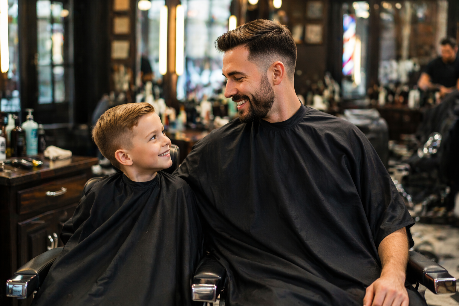 Father and son haircuts in Hollywood FL at FunKing Barber