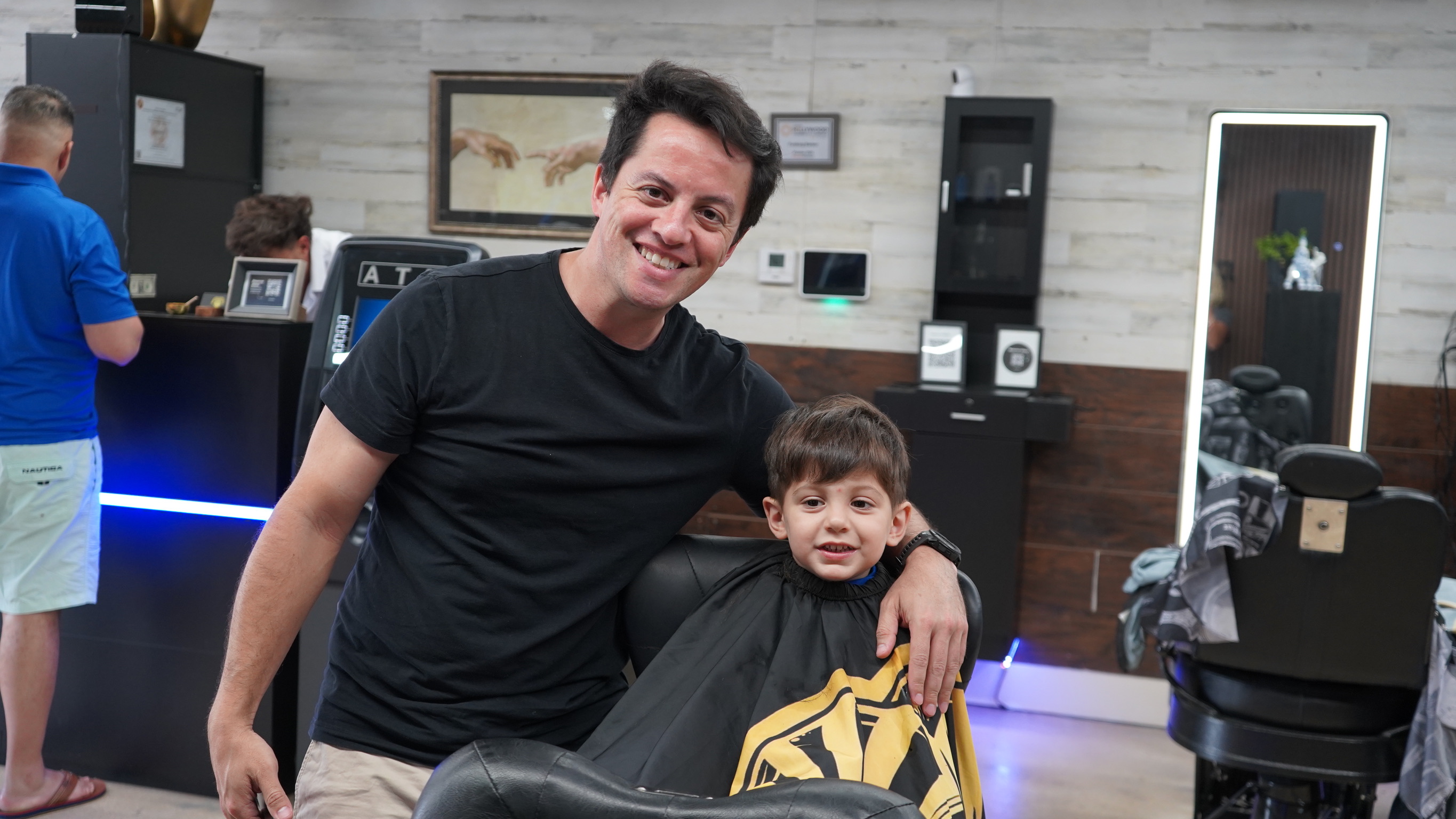 father and son haircut at FunKing Barber in Hollywood FL