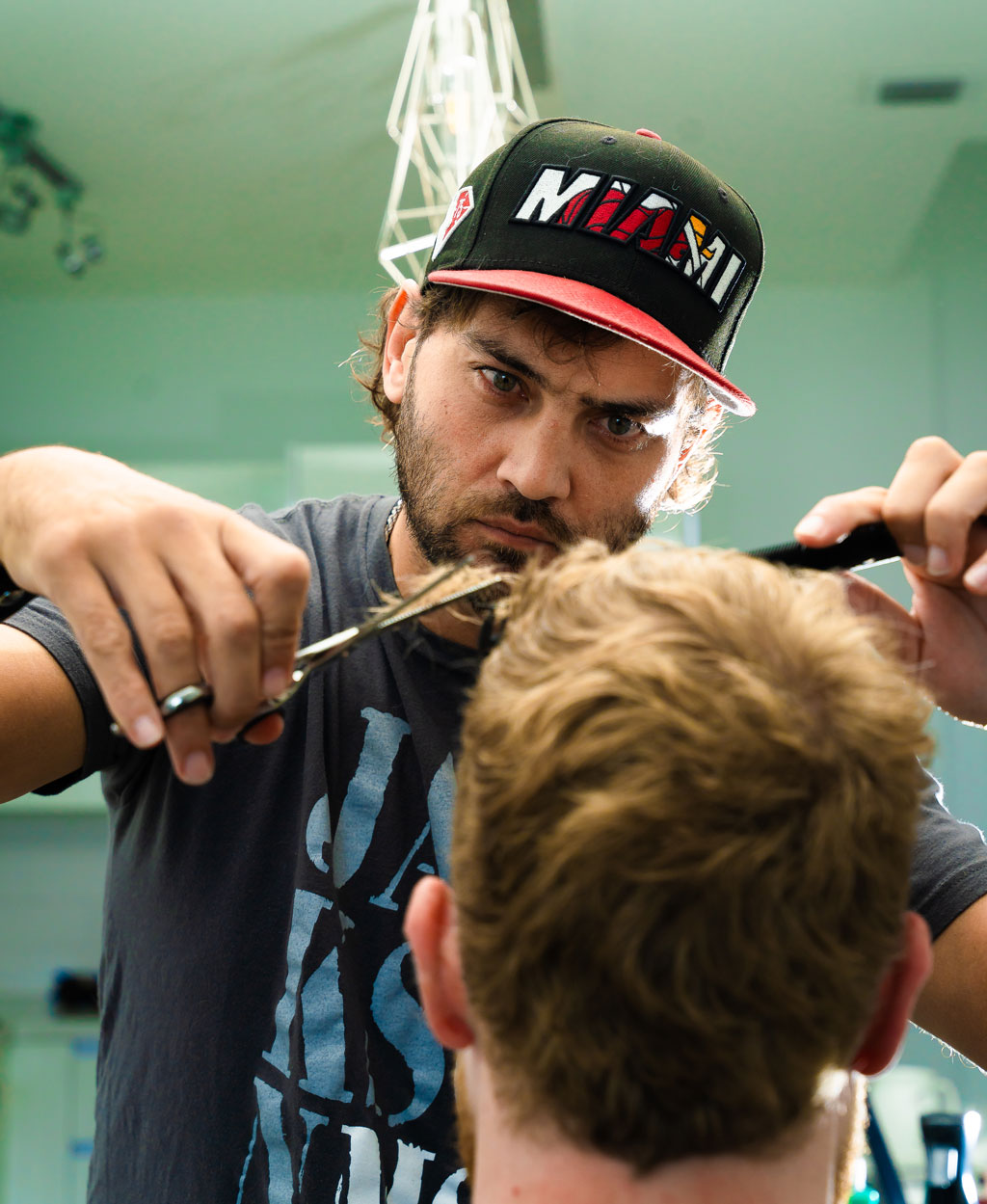 Precision haircut by Nacho Nievas at Funking Barber, Hollywood FL