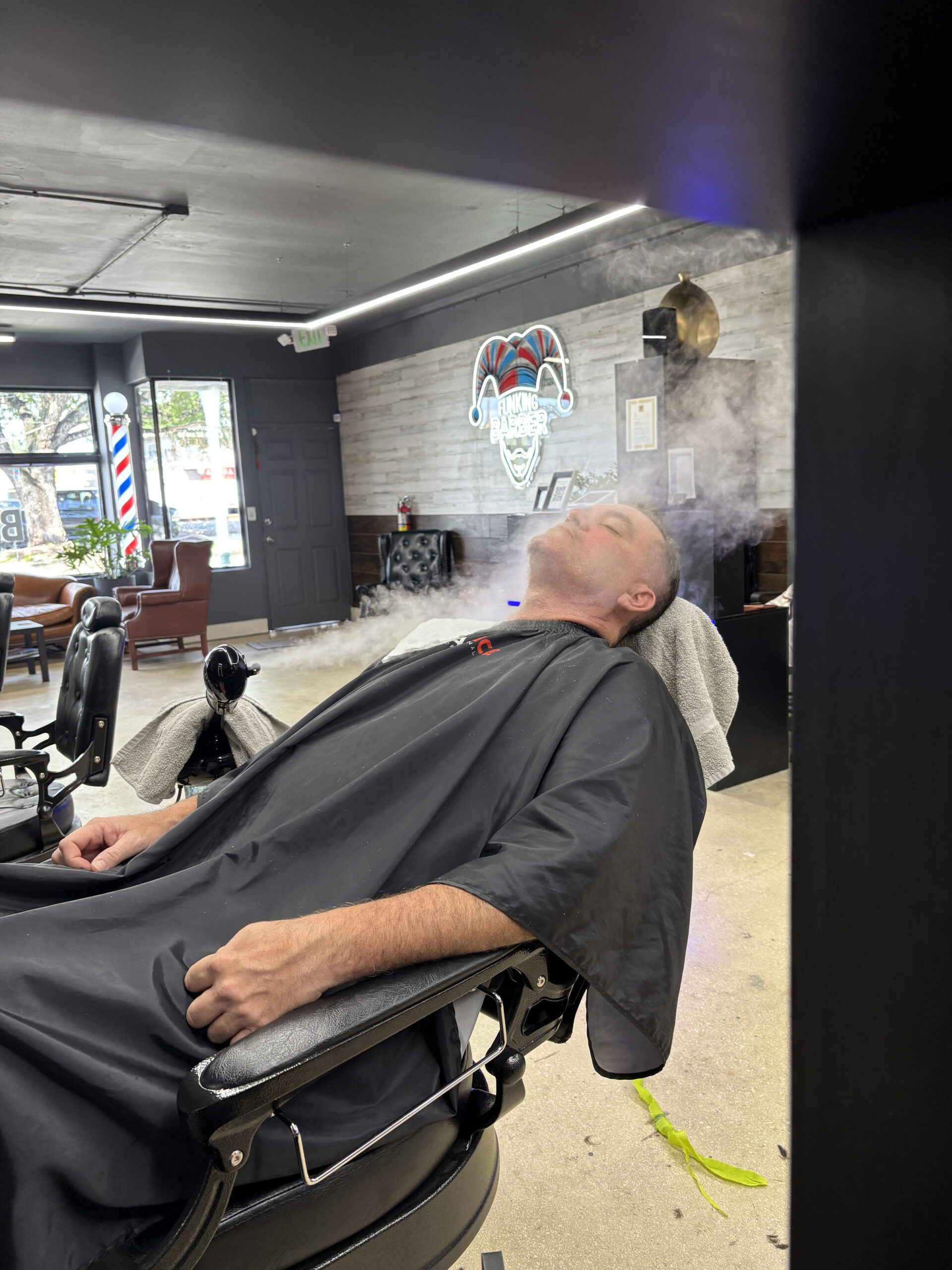 Hot towel razor shave at Funking Barber in Hollywood, FL