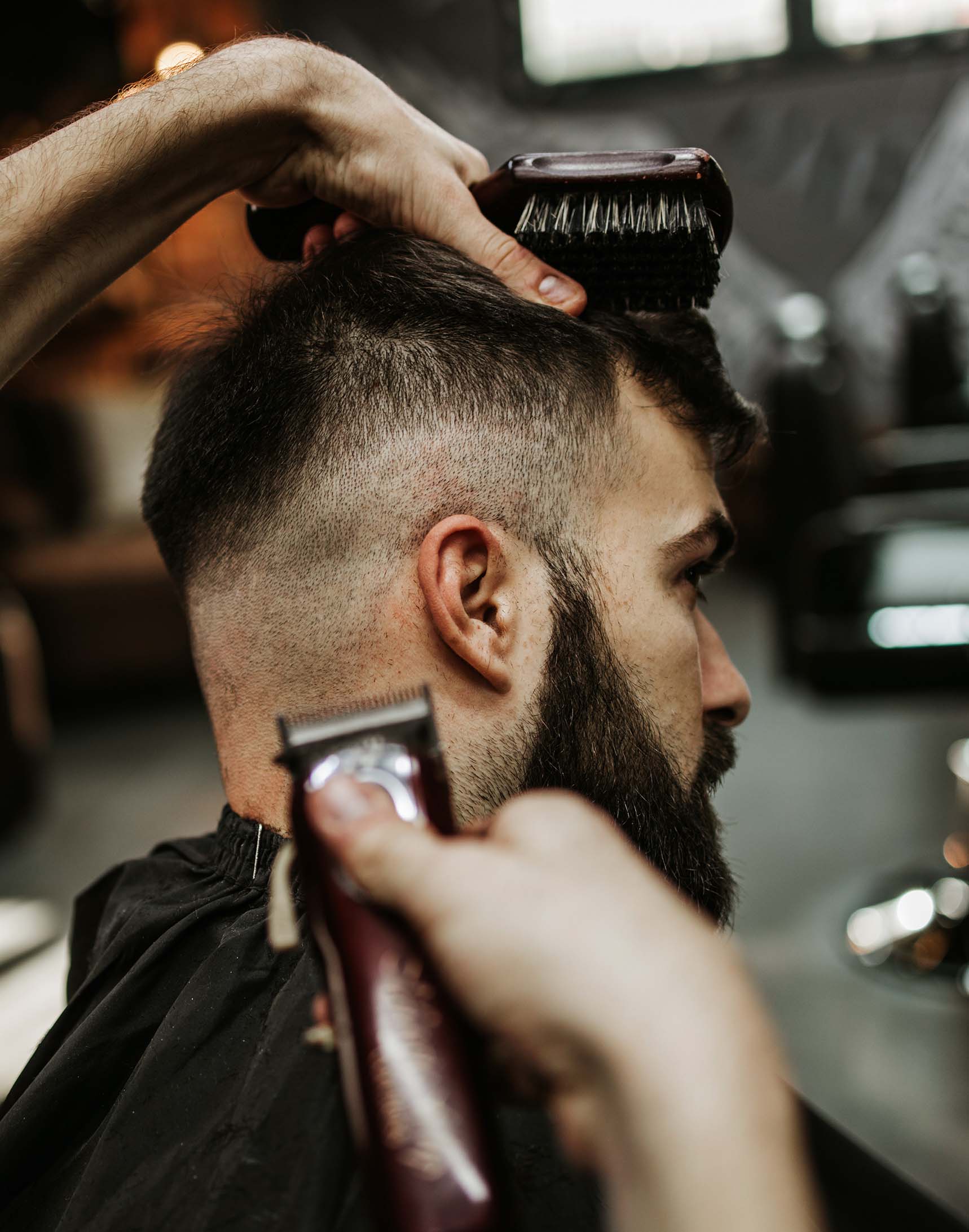 Nacho Nievas, head barber and owner of Funking Barber in Hollywood, FL