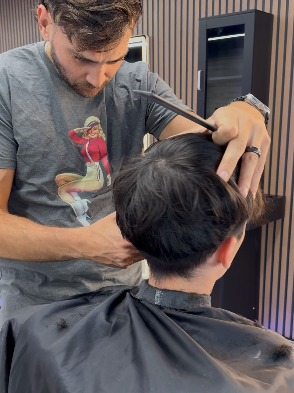 Precision hair trim at Funking Barber Hollywood, FL